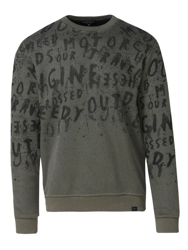 KOROSHI KOROSHI Pulover  kaki / črna