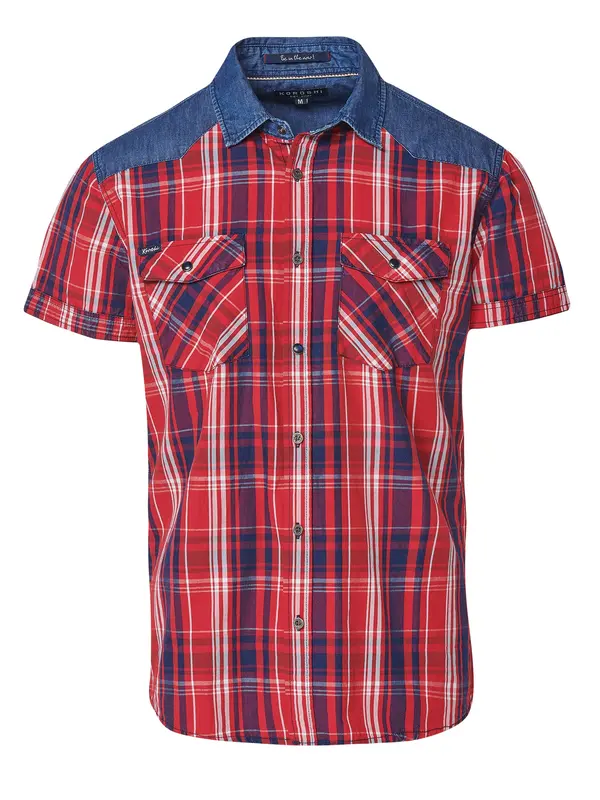 KOROSHI KOROSHI Srajca  moder denim / rdeča / bela