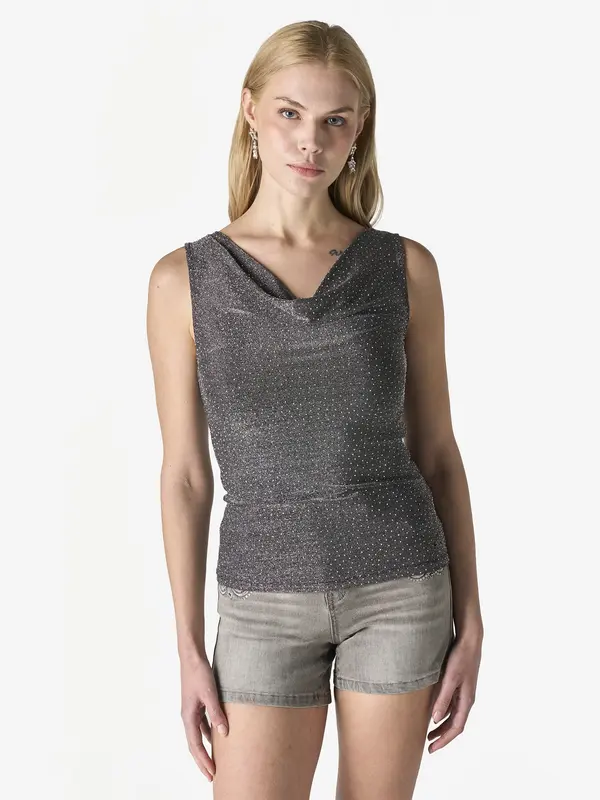 KOROSHI KOROSHI Top  antracit / srebrna