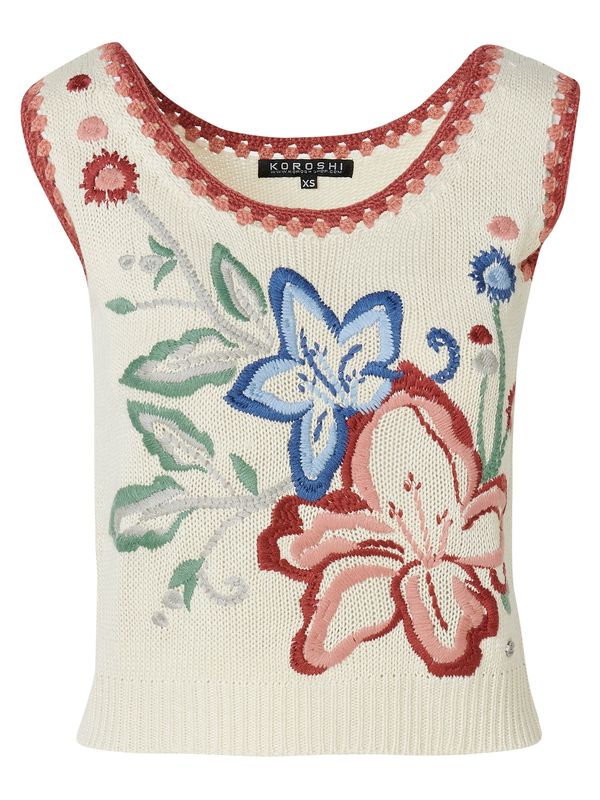 KOROSHI KOROSHI Top z naramnicami  modra / zelena / temno rdeča / naravno bela