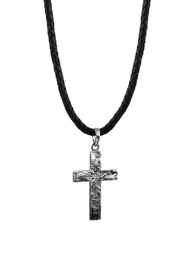 KUZZOI KUZZOI Verižica 'Kreuz'  črna / srebrna