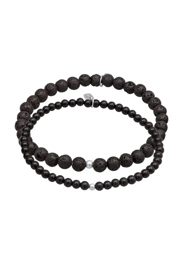 KUZZOI KUZZOI Zapestnica 'Onyx'  črna / srebrna