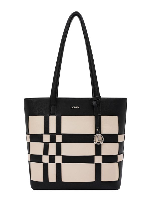 L.CREDI L.CREDI Nakupovalna torba 'Orgesa'  bež / črna