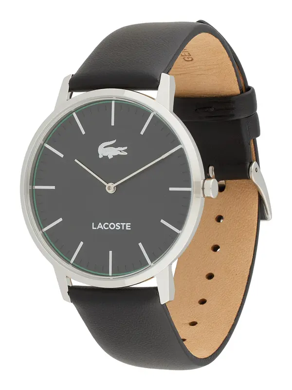 LACOSTE LACOSTE Analogna ura 'Crocorigin'  črna / srebrna
