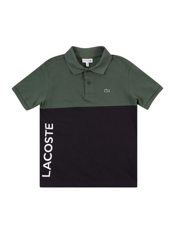 LACOSTE LACOSTE Majica  temno zelena / črna / bela