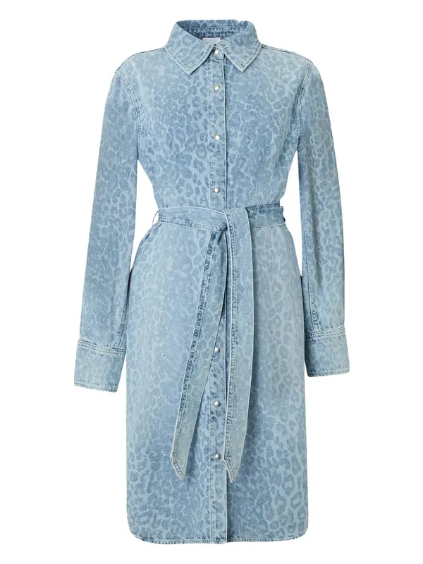 Lala Berlin Lala Berlin Dolga srajca 'Deen'  moder denim / pastelno modra