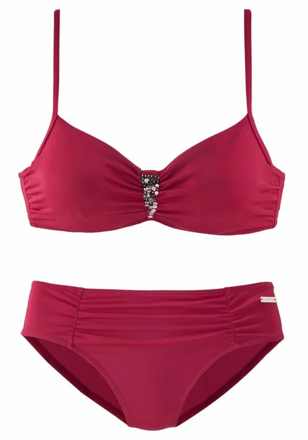 LASCANA LASCANA Bikini  češnjevo rdeča / srebrna