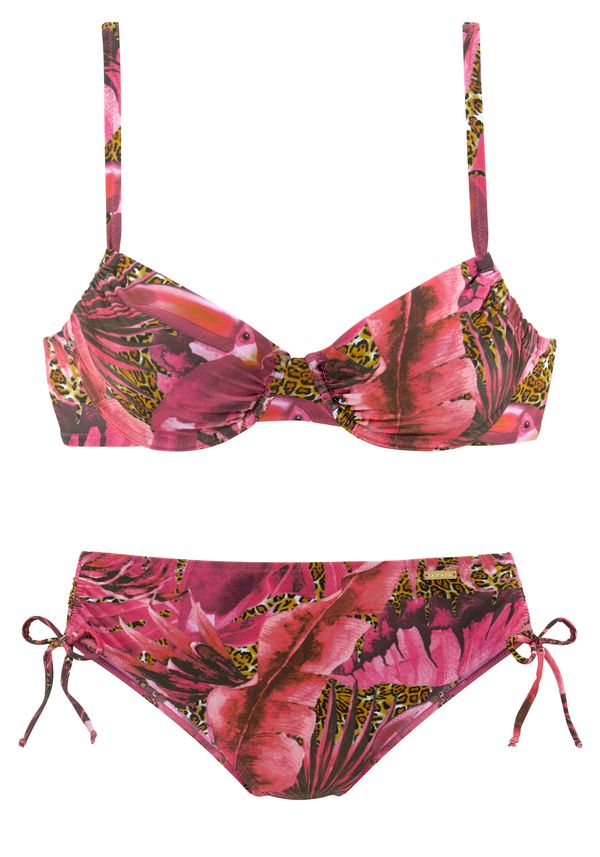 LASCANA LASCANA Bikini 'Elena'  temno rumena / roza / magenta / črna