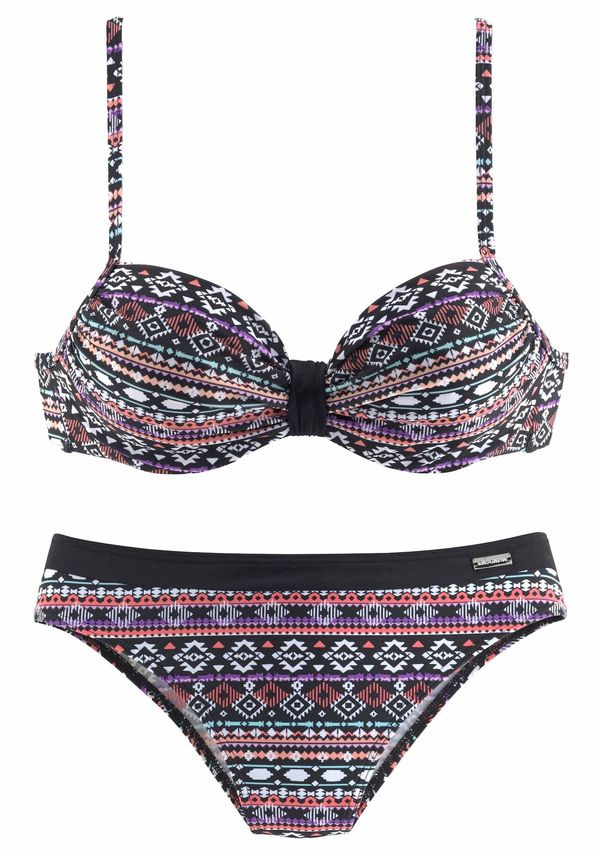 LASCANA LASCANA Bikini  marine / lila / pastelno rdeča / bela