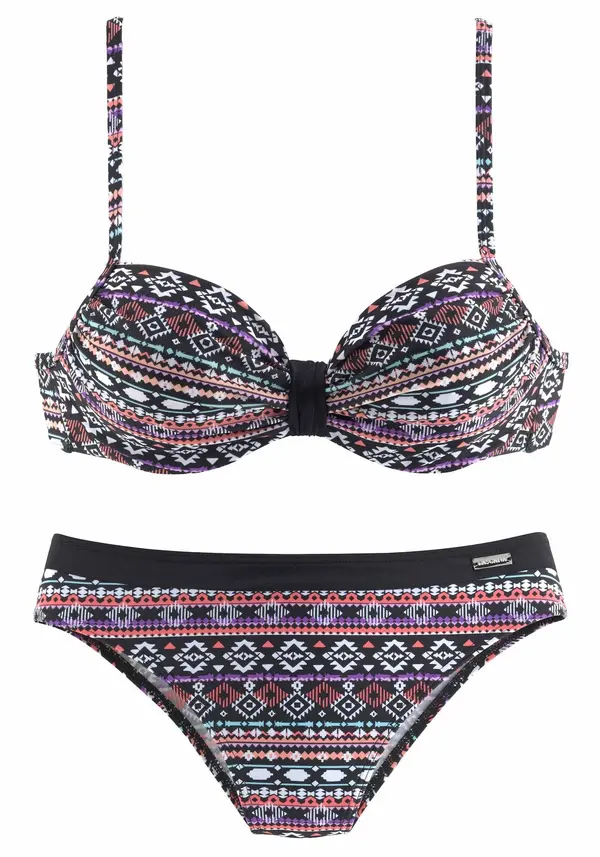 LASCANA LASCANA Bikini  marine / lila / pastelno rdeča / bela