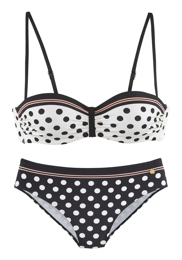 LASCANA LASCANA Bikini  oranžna / črna / bela