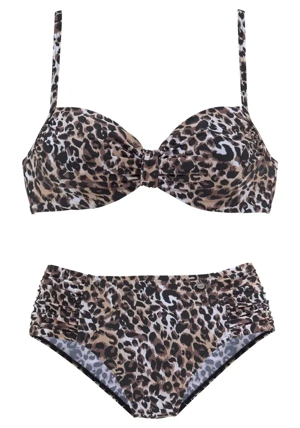 LASCANA LASCANA Bikini  svetlo modra / rjava / kapučino / črna