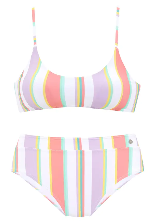 LASCANA LASCANA Bikini  svetlo zelena / pastelno lila / svetlo lila / korala