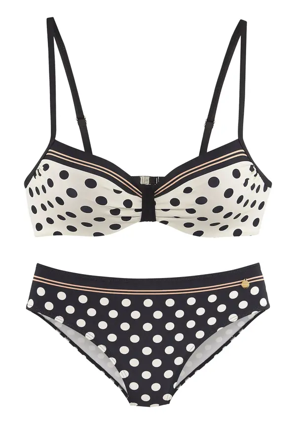 LASCANA LASCANA Bikini  temno rumena / črna / bela