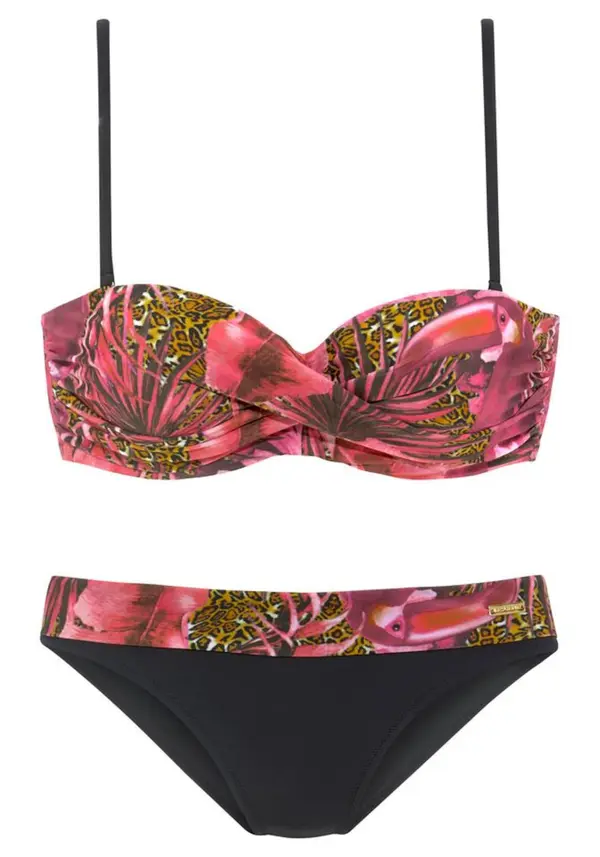 LASCANA LASCANA Bikini  zelena / roza / ognjeno rdeča / črna