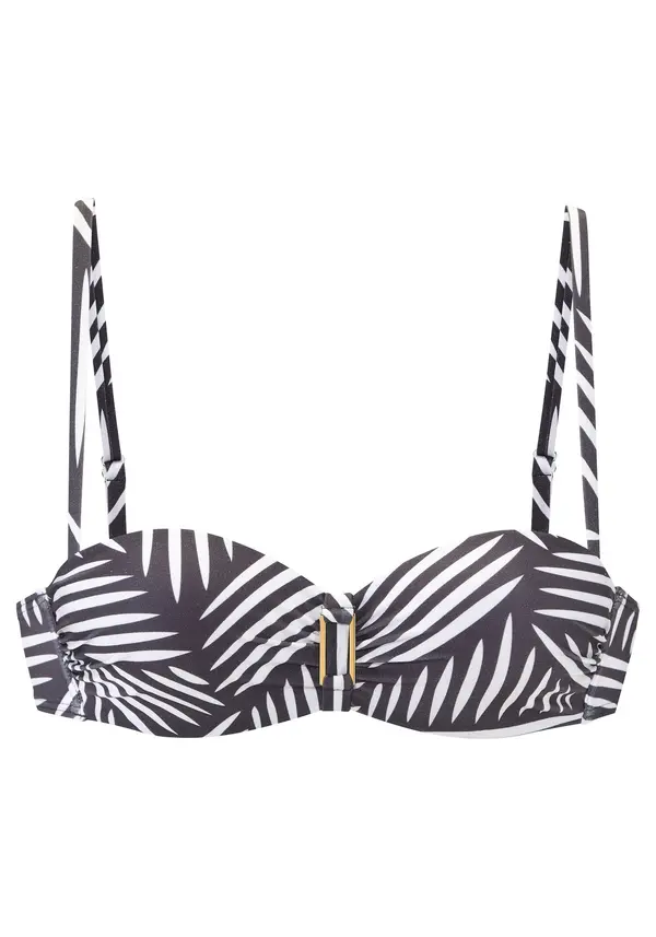 LASCANA LASCANA Bikini zgornji del  antracit / bela
