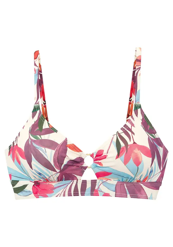 LASCANA LASCANA Bikini zgornji del  ecru / zelena / robida / malina
