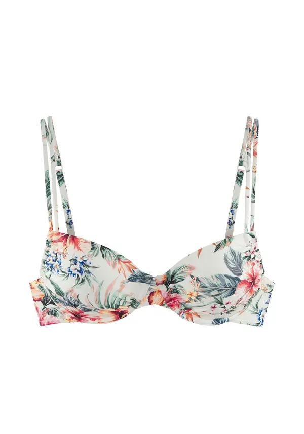 LASCANA LASCANA Bikini zgornji del  kremna / modra / temno zelena / temno oranžna / bela