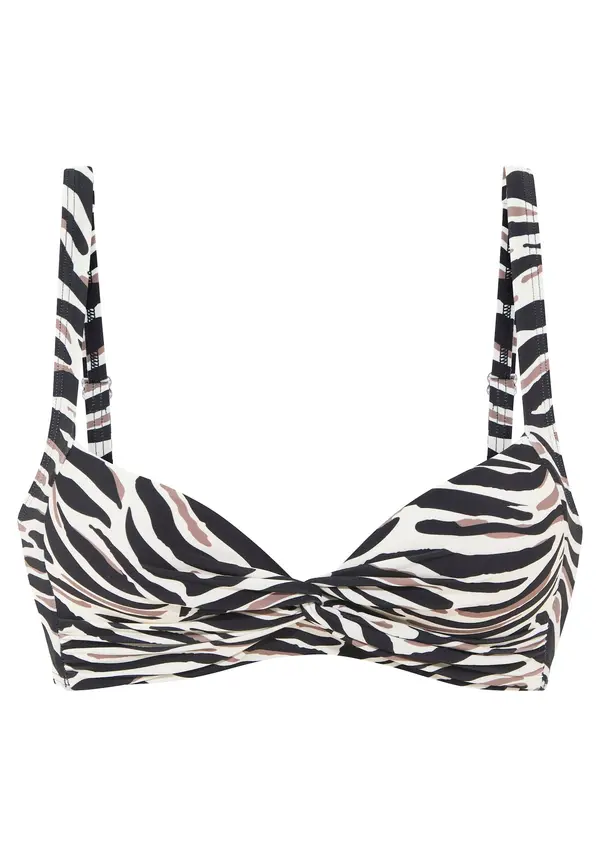 LASCANA LASCANA Bikini zgornji del  kremna / rjava / črna
