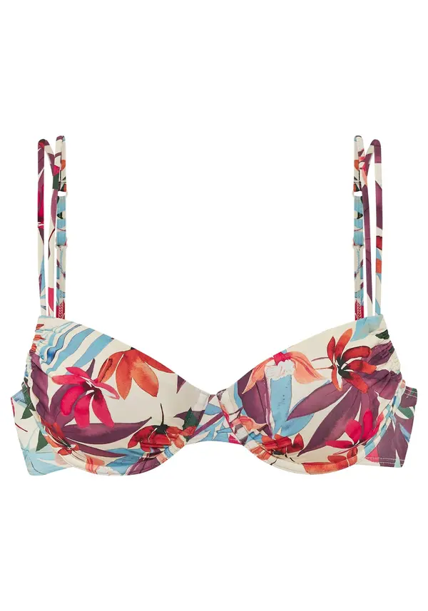 LASCANA LASCANA Bikini zgornji del  kremna / svetlo modra / robida / rdeča