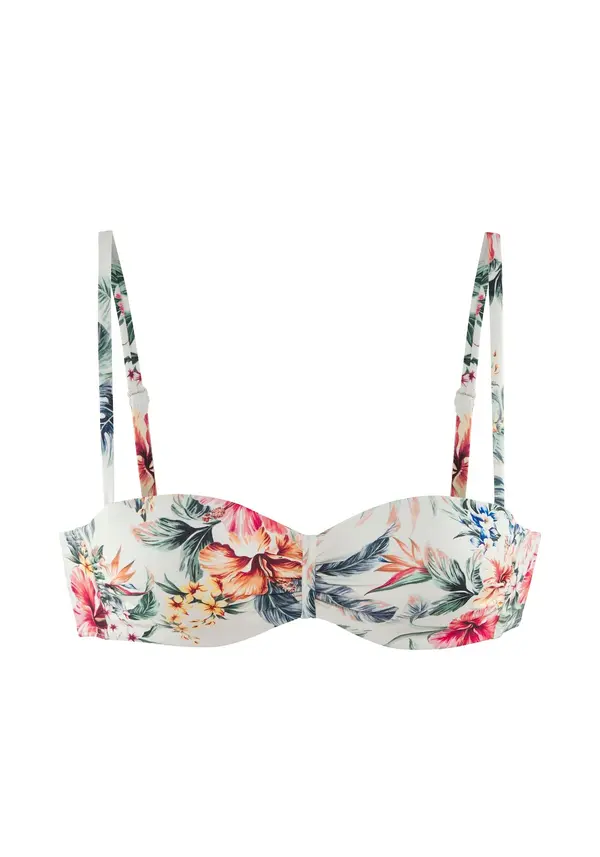 LASCANA LASCANA Bikini zgornji del  kremna / temno zelena / oranžna / roza