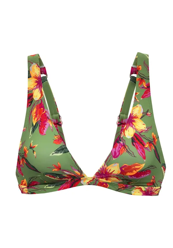 LASCANA LASCANA Bikini zgornji del 'Malia'  oliva / oranžna / roza