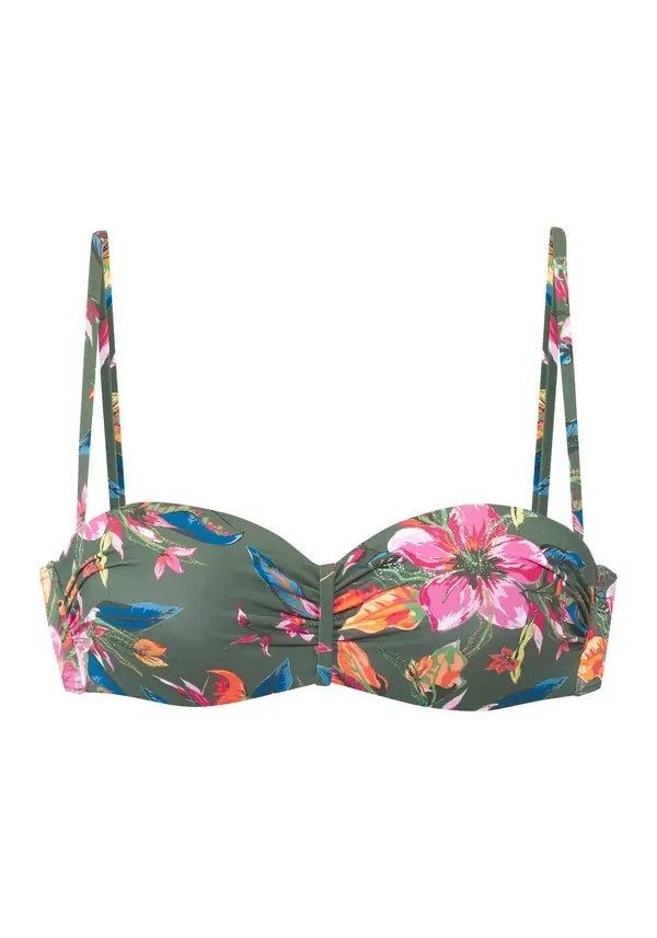 LASCANA LASCANA Bikini zgornji del  modra / oliva / oranžna / roza