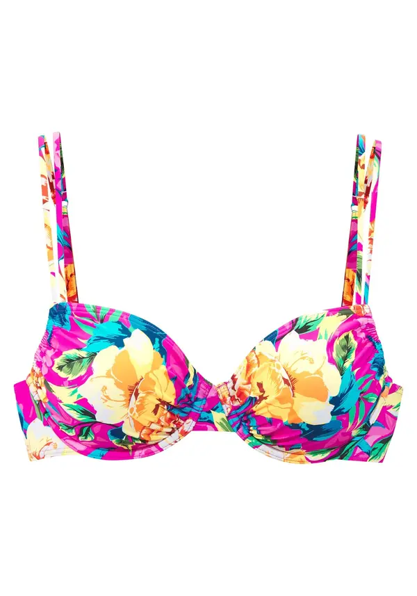 LASCANA LASCANA Bikini zgornji del  modra / rumena / svetlo rumena / roza