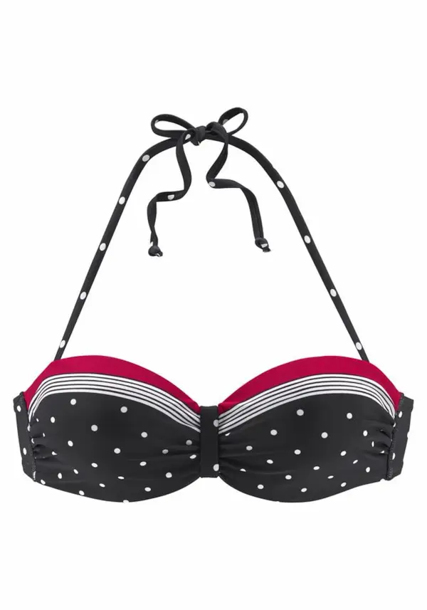 LASCANA LASCANA Bikini zgornji del 'Monroe'  roza / črna / bela