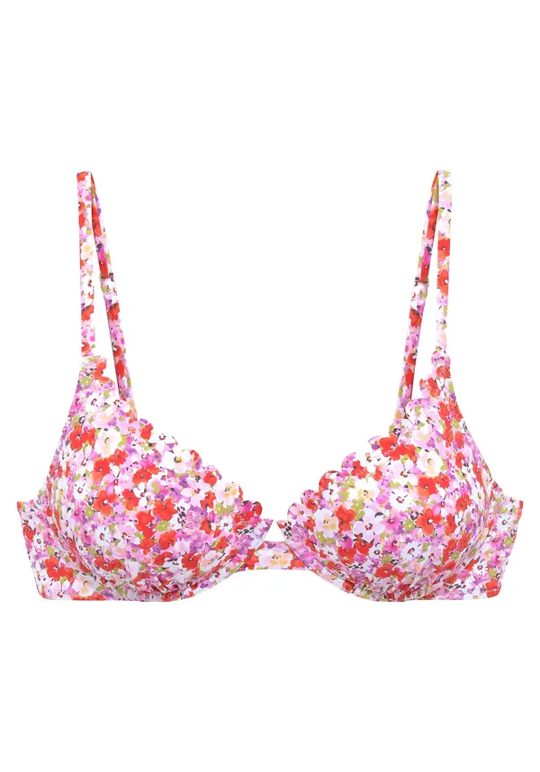 LASCANA LASCANA Bikini zgornji del  oliva / lila / brusnica / bela