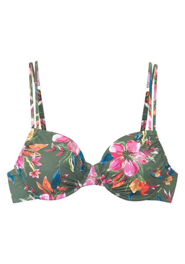 LASCANA LASCANA Bikini zgornji del  oliva / oranžna / roza