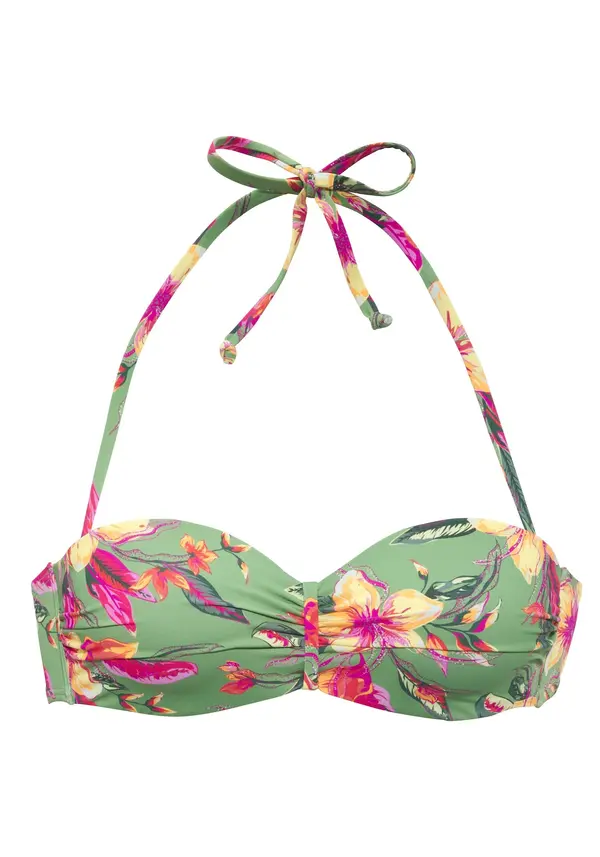 LASCANA LASCANA Bikini zgornji del  svetlo zelena / pastelno oranžna / roza / neonsko roza