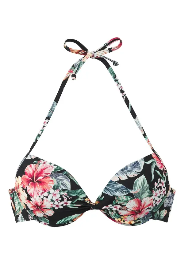 LASCANA LASCANA Bikini zgornji del  zelena / rdeča / črna