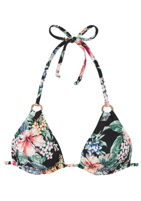 LASCANA LASCANA Bikini zgornji del  zelena / rdeča / črna