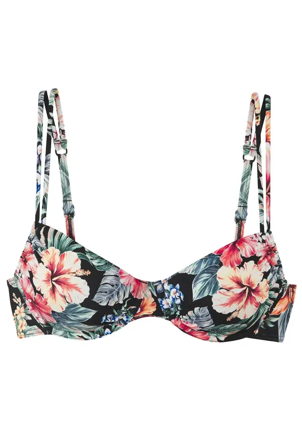 LASCANA LASCANA Bikini zgornji del  zelena / roza / rdeča / črna