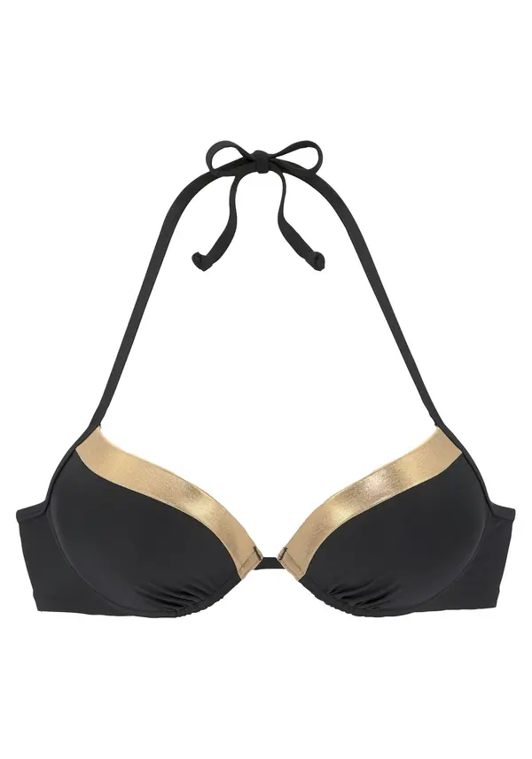 LASCANA LASCANA Bikini zgornji del  zlato-rumena / črna