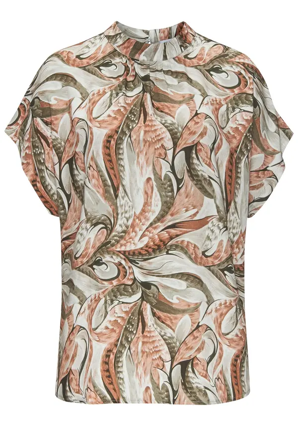 LASCANA LASCANA Bluza  kostanj rjava / oliva / temno zelena / off-bela
