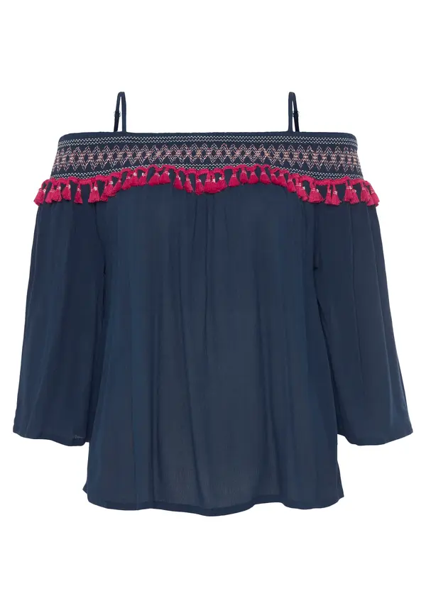 LASCANA LASCANA Bluza  kremna / mornarska / roza / magenta