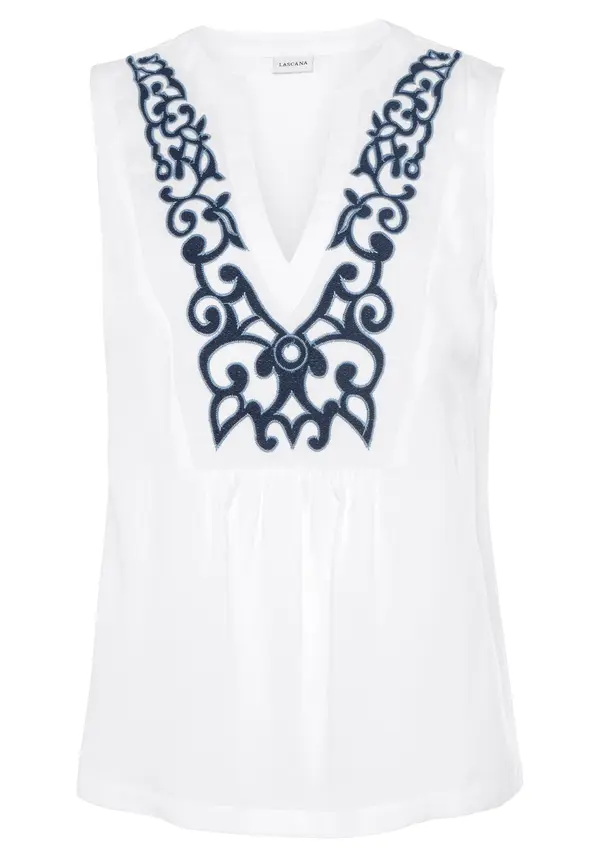 LASCANA LASCANA Bluza  marine / bela