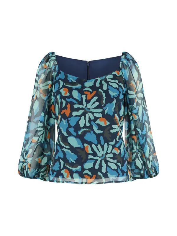 LASCANA LASCANA Bluza  modra / mornarska / meta / oranžna
