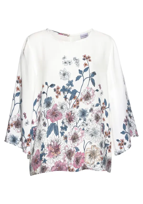 LASCANA LASCANA Bluza  modra / staro roza / bela