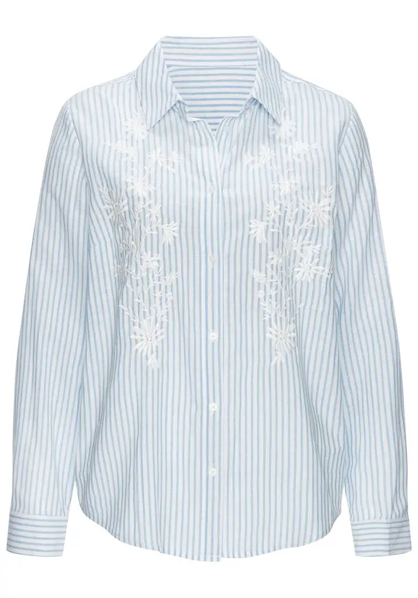 LASCANA LASCANA Bluza  svetlo modra / bela