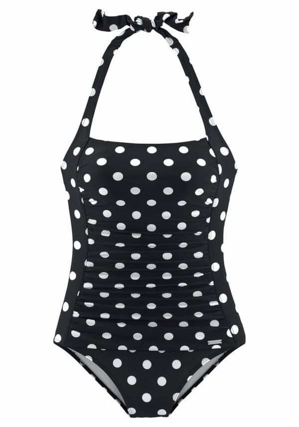 LASCANA LASCANA Enodelne kopalke  črna / bela