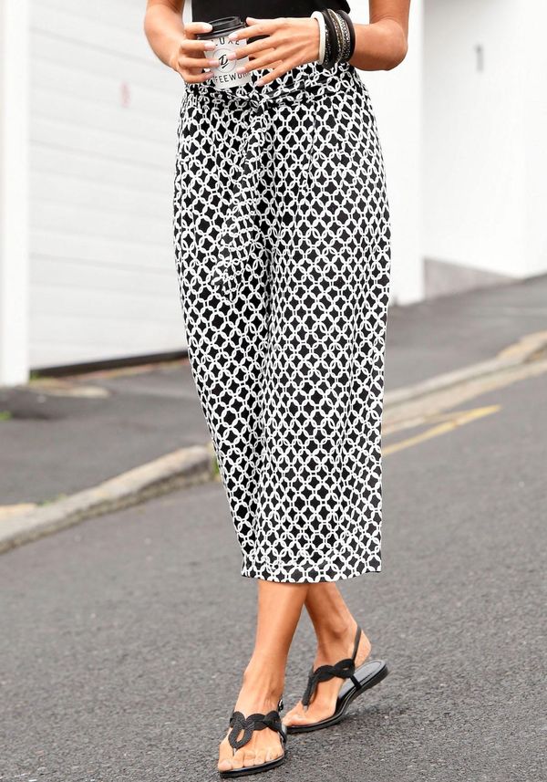 LASCANA LASCANA Hlače  črna / bela