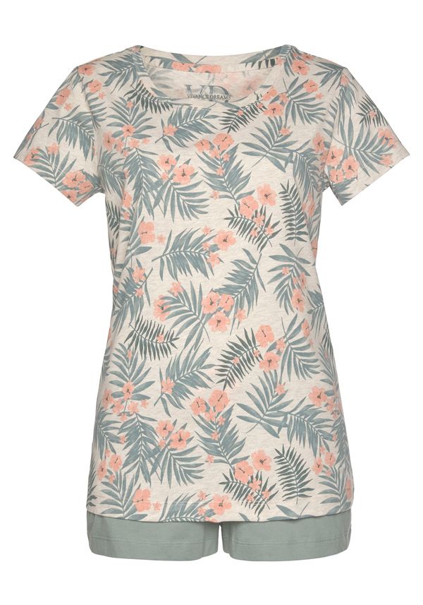 LASCANA LASCANA Kratke hlače za spanje  kremna / dimno modra / losos