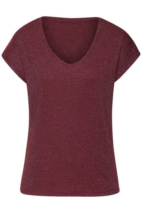 LASCANA LASCANA Majica  bordo / srebrna
