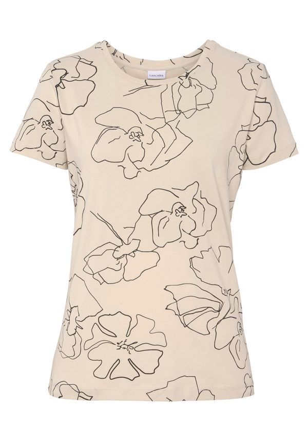 LASCANA LASCANA Majica  kremna / črna