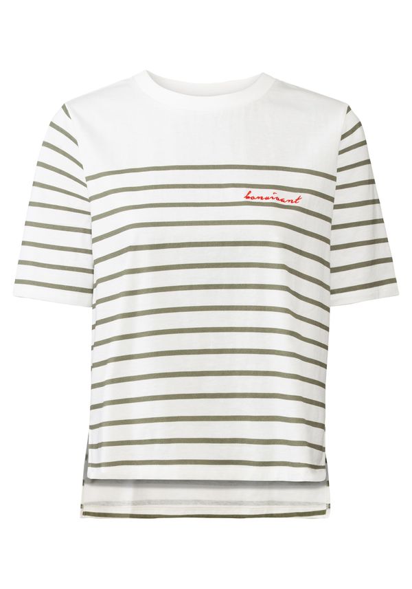 LASCANA LASCANA Majica  oliva / neonsko oranžna / bela