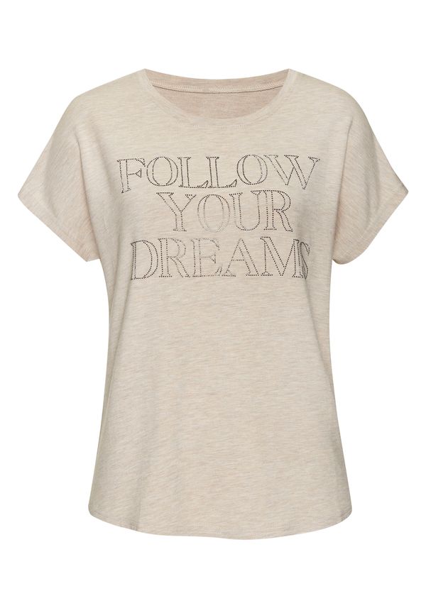 LASCANA LASCANA Majica  progasto bež / srebrna