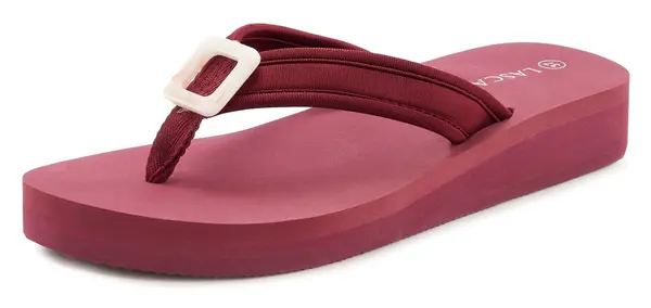LASCANA LASCANA Nizki natikači  svetlo bež / bordo